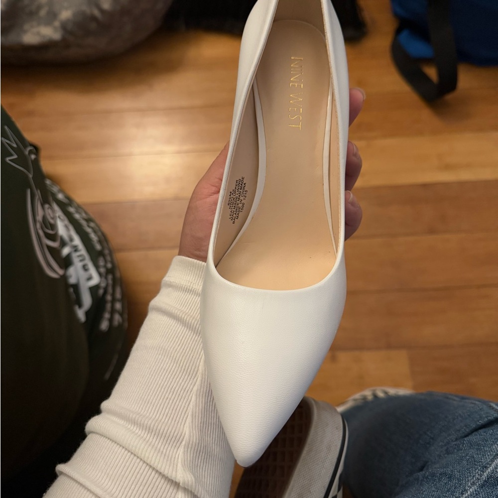 Nine West white heels